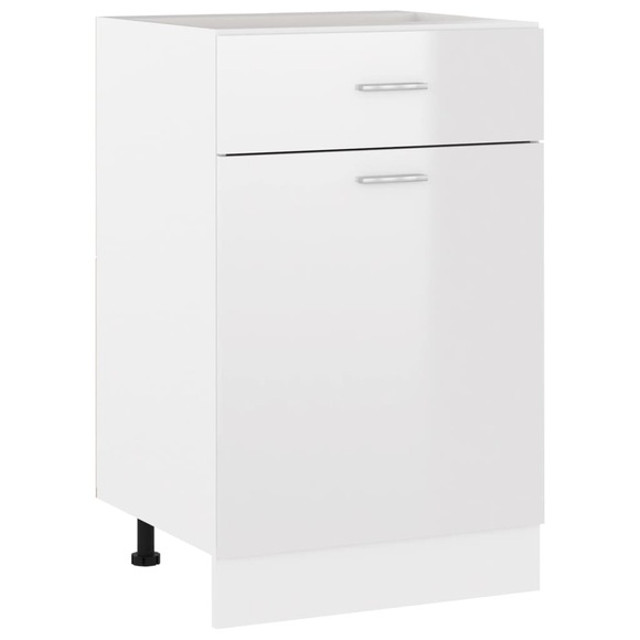 vidaXL Schubunterschrank Hochglanz-Weiß 50x46x81,5 cm Spanplatte