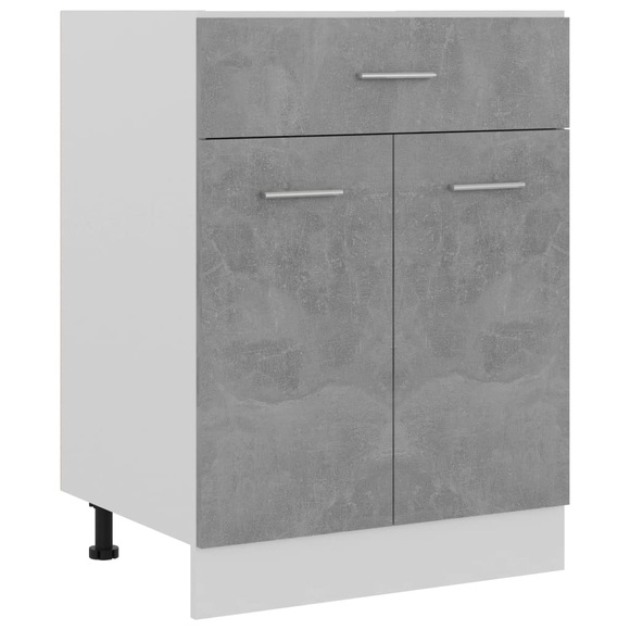 vidaXL Schubunterschrank Betongrau 60x46x81,5 cm Spanplatte