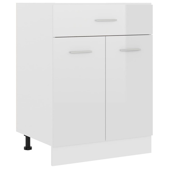 vidaXL Schubunterschrank Hochglanz-Weiß 60x46x81,5 cm Spanplatte