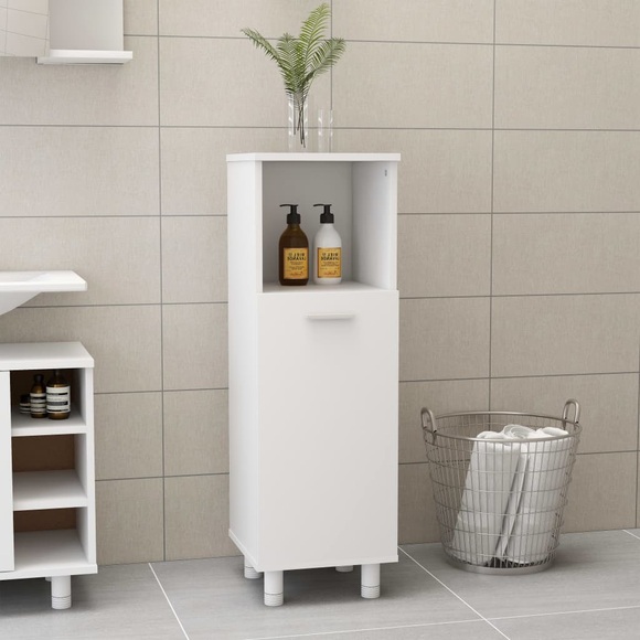 vidaXL Badezimmerschrank Weiß 30x30x95 cm Spanplatte