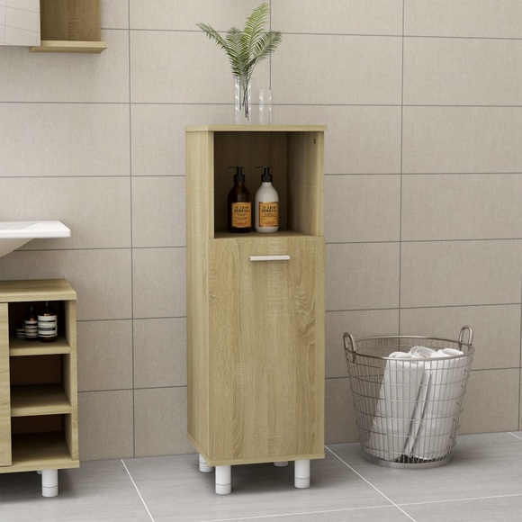 vidaXL Badezimmerschrank Sonoma-Eiche 30x30x95 cm Spanplatte