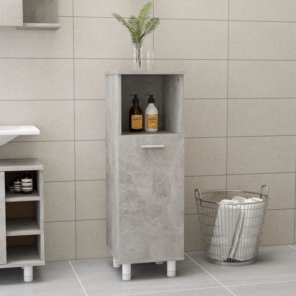 vidaXL Badezimmerschrank Betongrau 30x30x95 cm Spanplatte