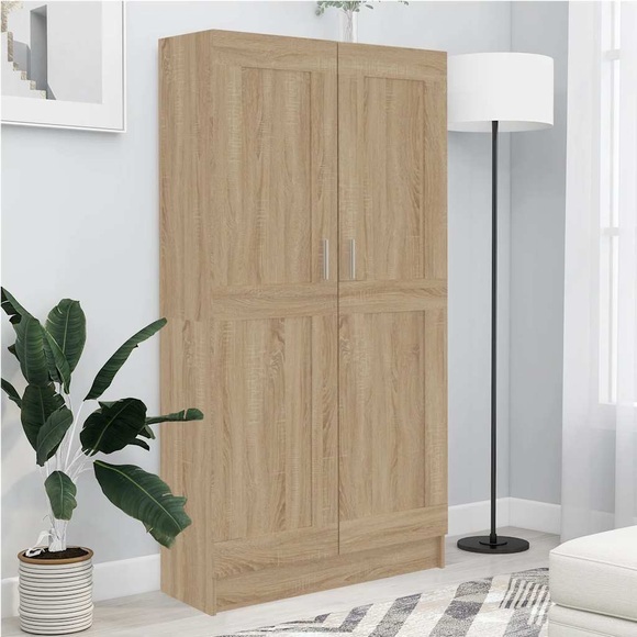 vidaXL Bücherregal Sonoma-Eiche 82,5x30,5x150 cm Spanplatte