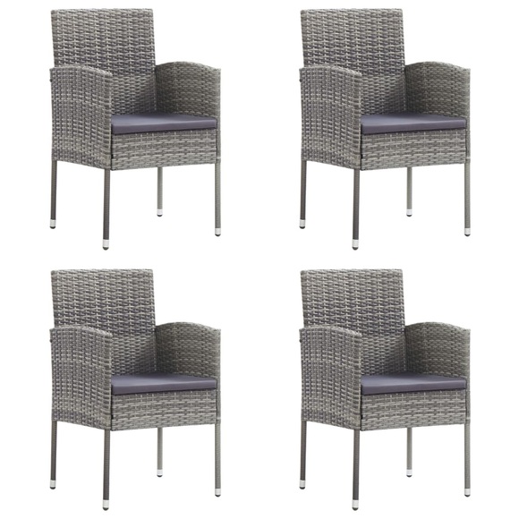 vidaXL Gartenstühle 4 Stk. Poly Rattan Anthrazit