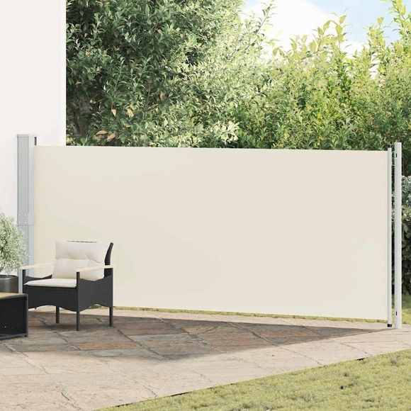 vidaXL Ausziehbare Seitenmarkise 600x160 cm Creme