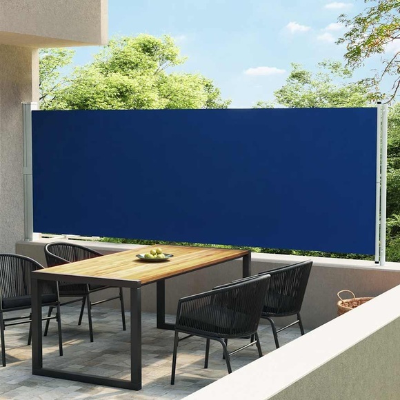vidaXL Ausziehbare Seitenmarkise 600x160 cm Blau