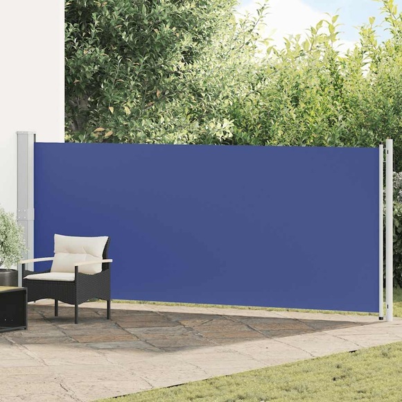 vidaXL Ausziehbare Seitenmarkise 600x160 cm Blau