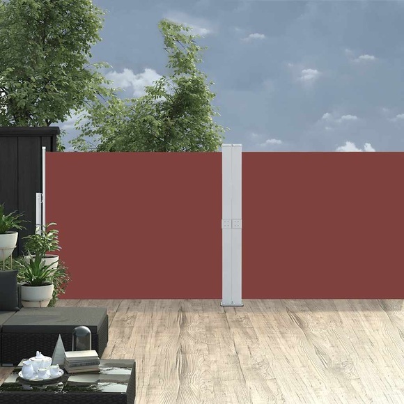 vidaXL Ausziehbare Seitenmarkise 140x1200 cm Braun