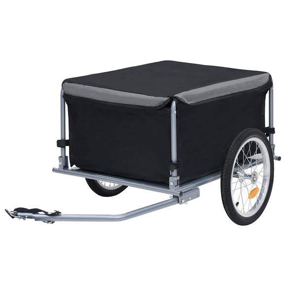 vidaXL Fahrrad-Lastenanhänger Schwarz und Grau 65 kg