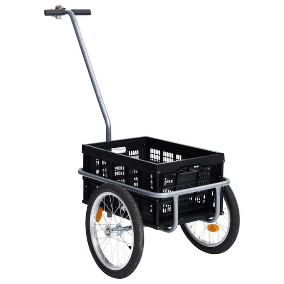 vidaXL Fahrrad-Lastenanhänger Faltbare Transportbox 50 L Schwarz 150kg