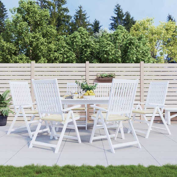 vidaXL Gartenstuhl-Sitzkissen 6 Stk. Creme 50x50x4 cm Stoff