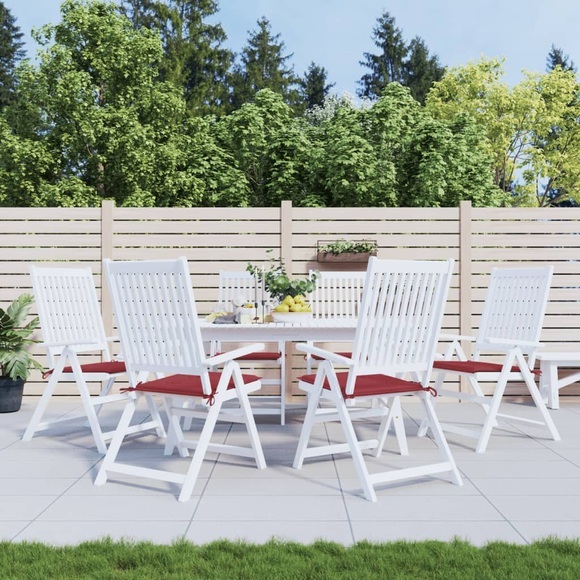 vidaXL Gartenstuhl-Sitzkissen 6 Stk. Weinrot 50x50x4 cm Stoff