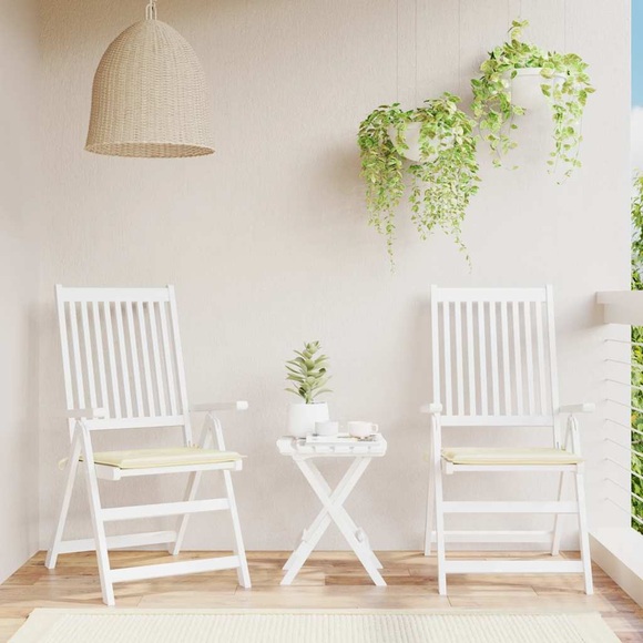 vidaXL Gartenstuhl-Sitzkissen 2 Stk. Creme 40x40x4 cm Stoff