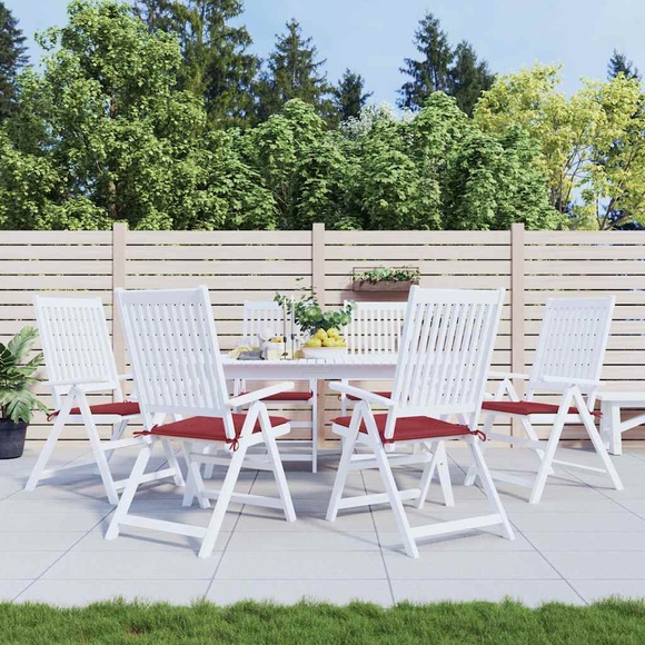 vidaXL Gartenstuhl-Sitzkissen 6 Stk. Weinrot 40x40x4 cm Stoff