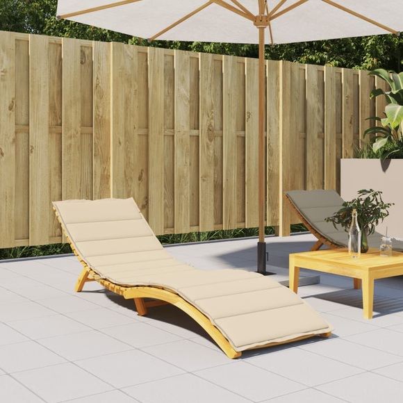 vidaXL Sonnenliegen-Auflage Beige 200x50x4 cm Stoff