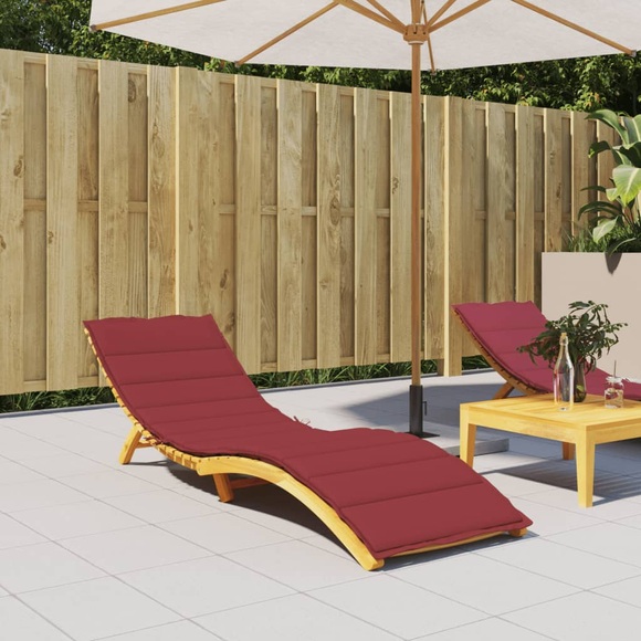 vidaXL Sonnenliegen-Auflage Weinrot 200x60x4 cm Stoff