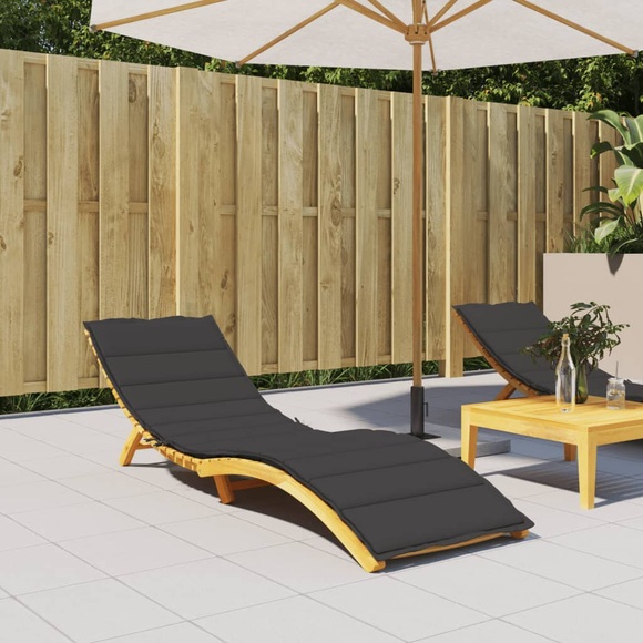 vidaXL Sonnenliegen-Auflage Schwarz 200x70x4 cm Stoff