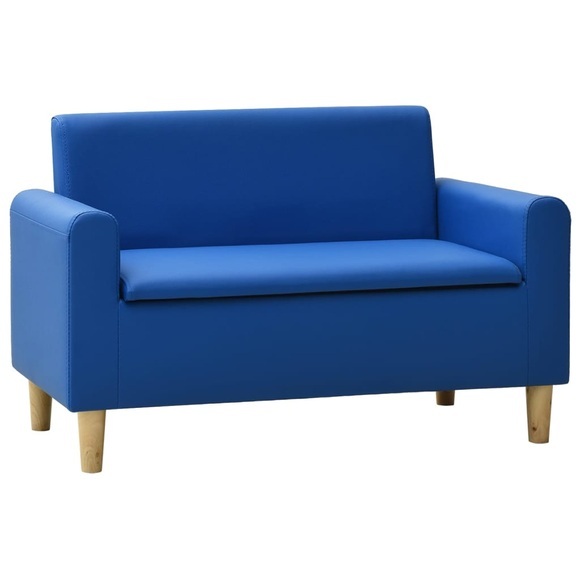 vidaXL 2-Sitzer-Kindersofa Blau Kunstleder