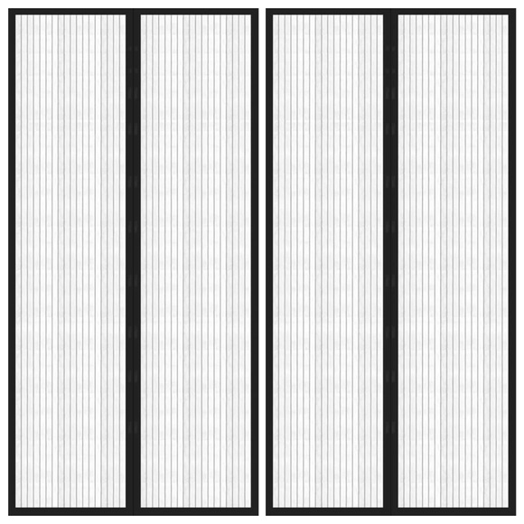vidaXL Insektenschutz Türvorhänge 2 Stk. mit Magnet Schwarz 220x100 cm