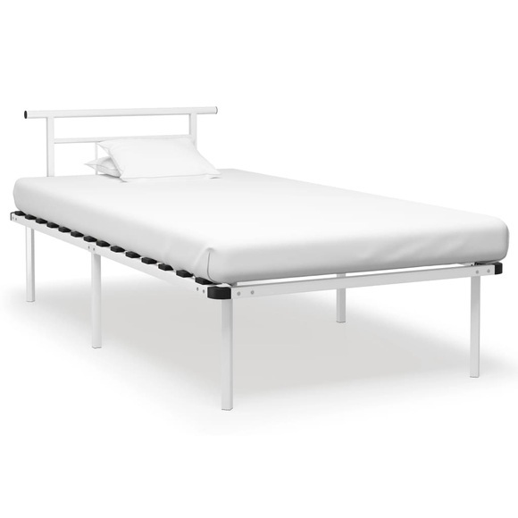 vidaXL Bettgestell Weiß Metall 100x200 cm