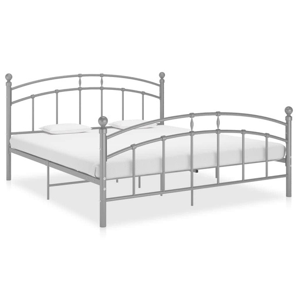 vidaXL Bettgestell Grau Metall 200x200 cm
