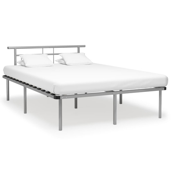 vidaXL Bettgestell Grau Metall 140x200 cm