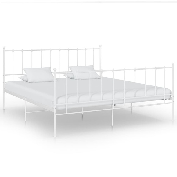 vidaXL Bett Weiß Metall 140x200 cm