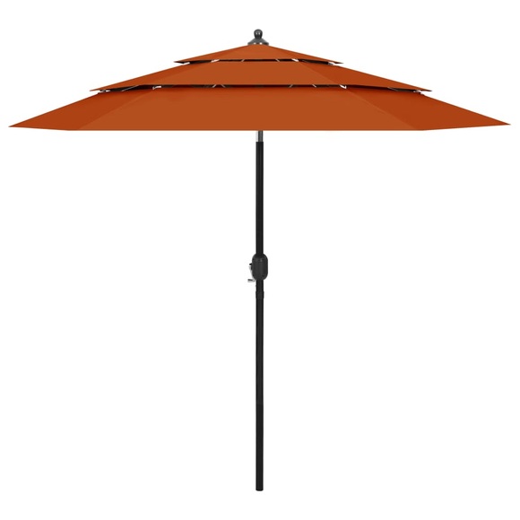 vidaXL Sonnenschirm mit Aluminium-Mast 3-lagig Terracotta-Rot 2,5 m