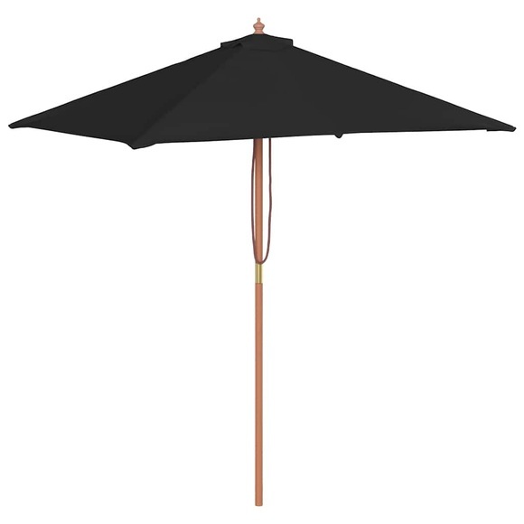 vidaXL Sonnenschirm mit Holzmast Schwarz 150x200 cm