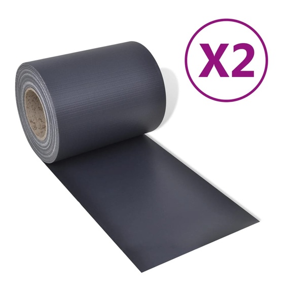 vidaXL Garten Sichtschutzstreifen 2 Stk. PVC 70x0,19 m Dunkelgrau