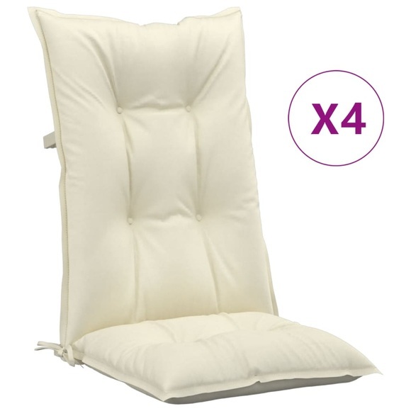 vidaXL Gartenstuhlauflagen 4 Stk. Creme 120x50x7 cm