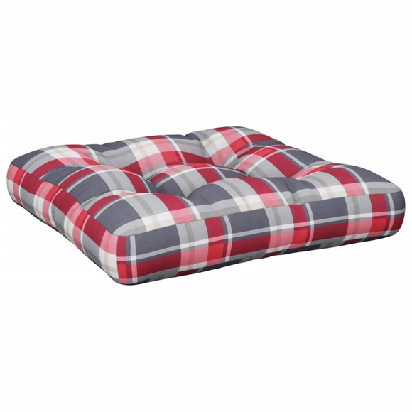 vidaXL Palettensofa-Kissen Rot Karomuster 50x50x12 cm