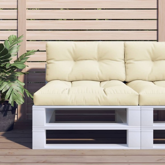 vidaXL Palettensofa-Kissen 2 Stk. Cremeweiß