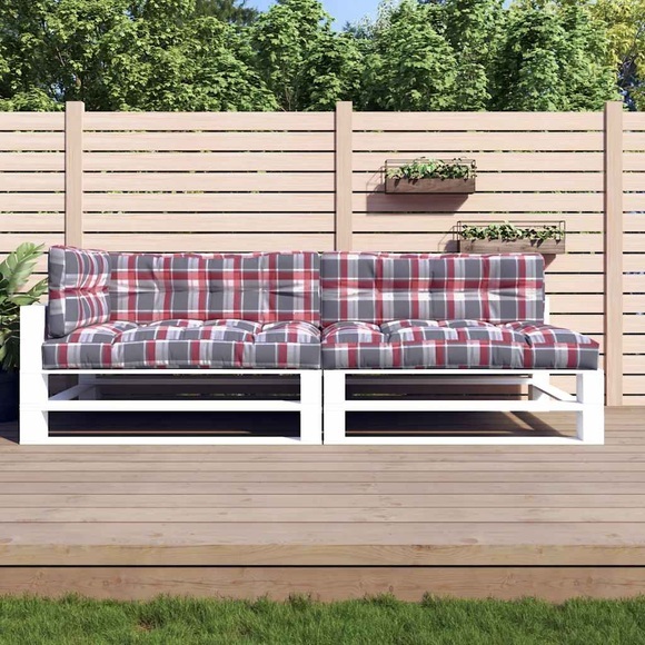 vidaXL Palettensofa-Auflagen 5 Stk. Rot Karomuster