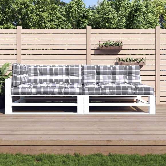 vidaXL Palettensofa-Auflagen 5 Stk. Grau Karomuster
