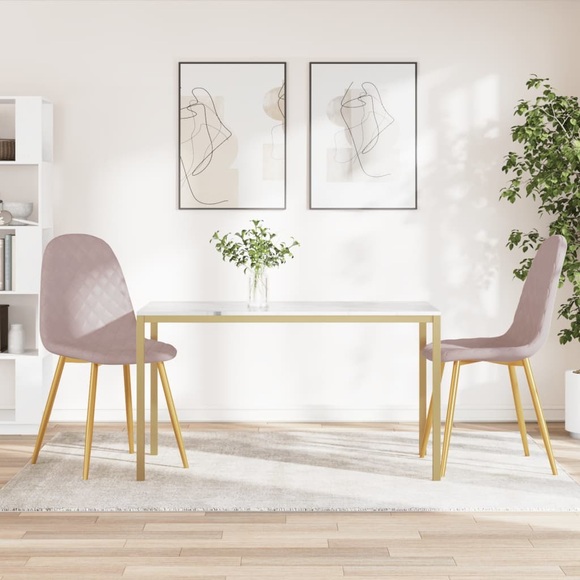 vidaXL Esszimmerstühle 2 Stk. Rosa Samt