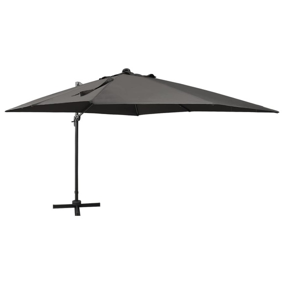 vidaXL Ampelschirm mit Mast und LED-Leuchten Anthrazit 300 cm