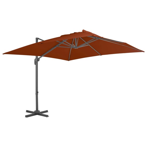 vidaXL Ampelschirm mit Aluminium-Mast Terrakotta-Rot 300x300 cm