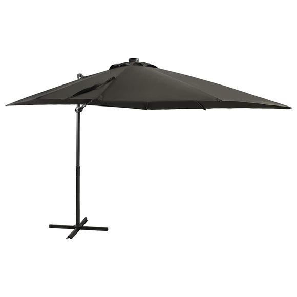 vidaXL Ampelschirm mit Mast und LED-Leuchten Anthrazit 250 cm
