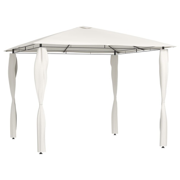 vidaXL Pavillon mit Seitenwand 3x3x2,6 m Creme 160 g/m²