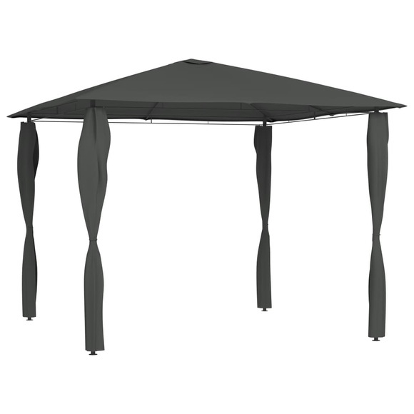 vidaXL Pavillon mit Seitenwand 3x3x2,6 m Anthrazit 160 g/m²