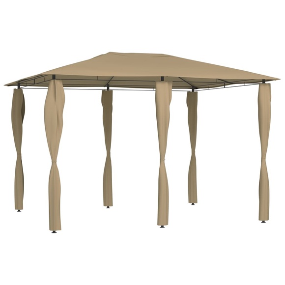 vidaXL Pavillon mit Seitenwand 3x4x2,6 m Taupe 160 g/m²