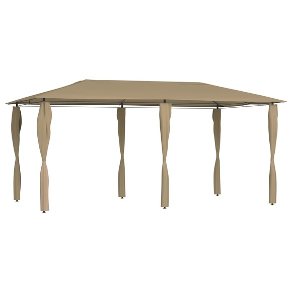 vidaXL Pavillon mit Seitenwand 3x6x2,6 m Taupe 160 g/m²