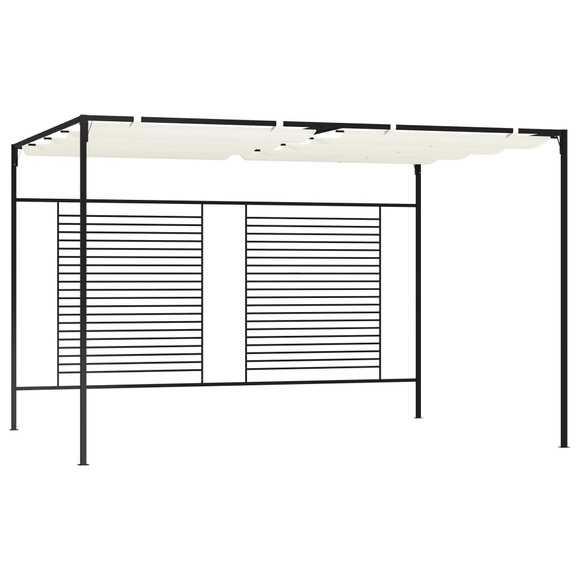 vidaXL Pavillon mit Ausziehbarem Dach 3x4x2,3 m Cremeweiß 180 g/m²