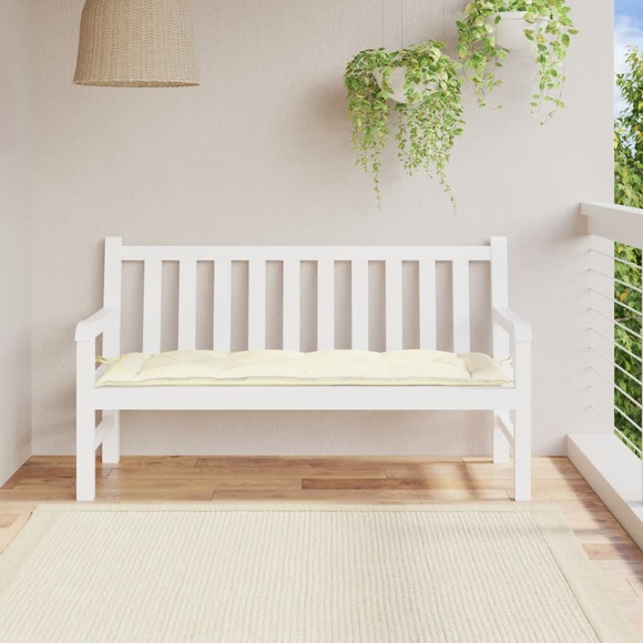 vidaXL Gartenbank-Auflage Cremeweiß 150x50x7 cm Stoff