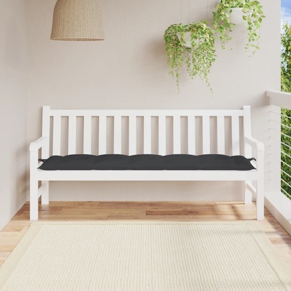 vidaXL Gartenbank-Auflage Schwarz 180x50x7 cm Stoff