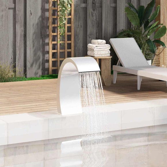 vidaXL Pool-Wasserfall 30x60x70 cm Edelstahl 304