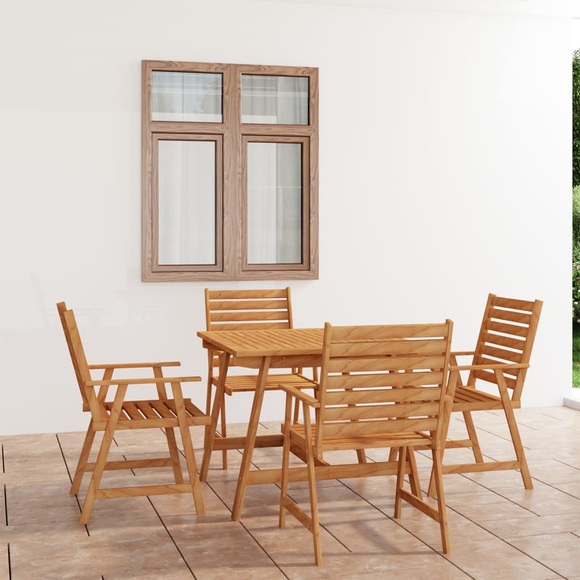 vidaXL 5-tlg. Garten-Essgruppe Massivholz Akazie