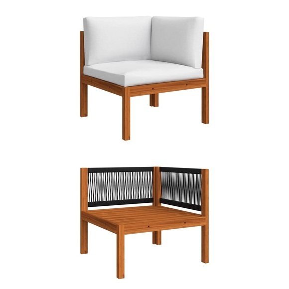 vidaXL Garten-Ecksofa mit Auflagen Massivholz Akazie