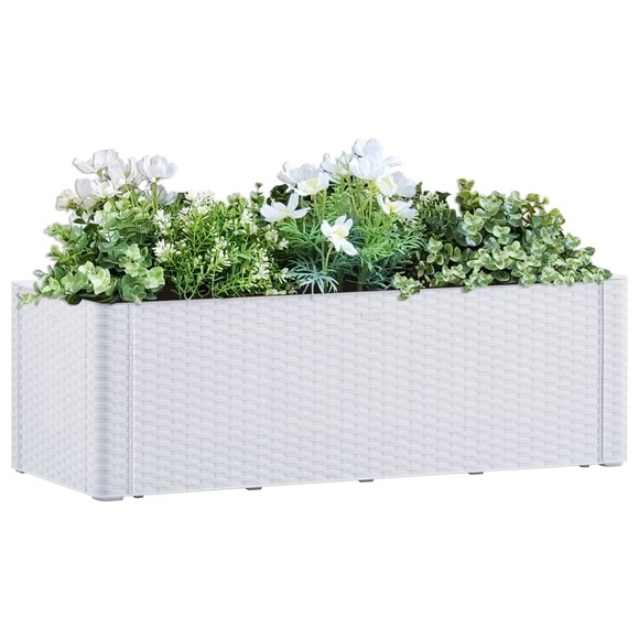 vidaXL Garten-Hochbeet mit Selbstbewässerungssystem Weiß 100x43x33 cm